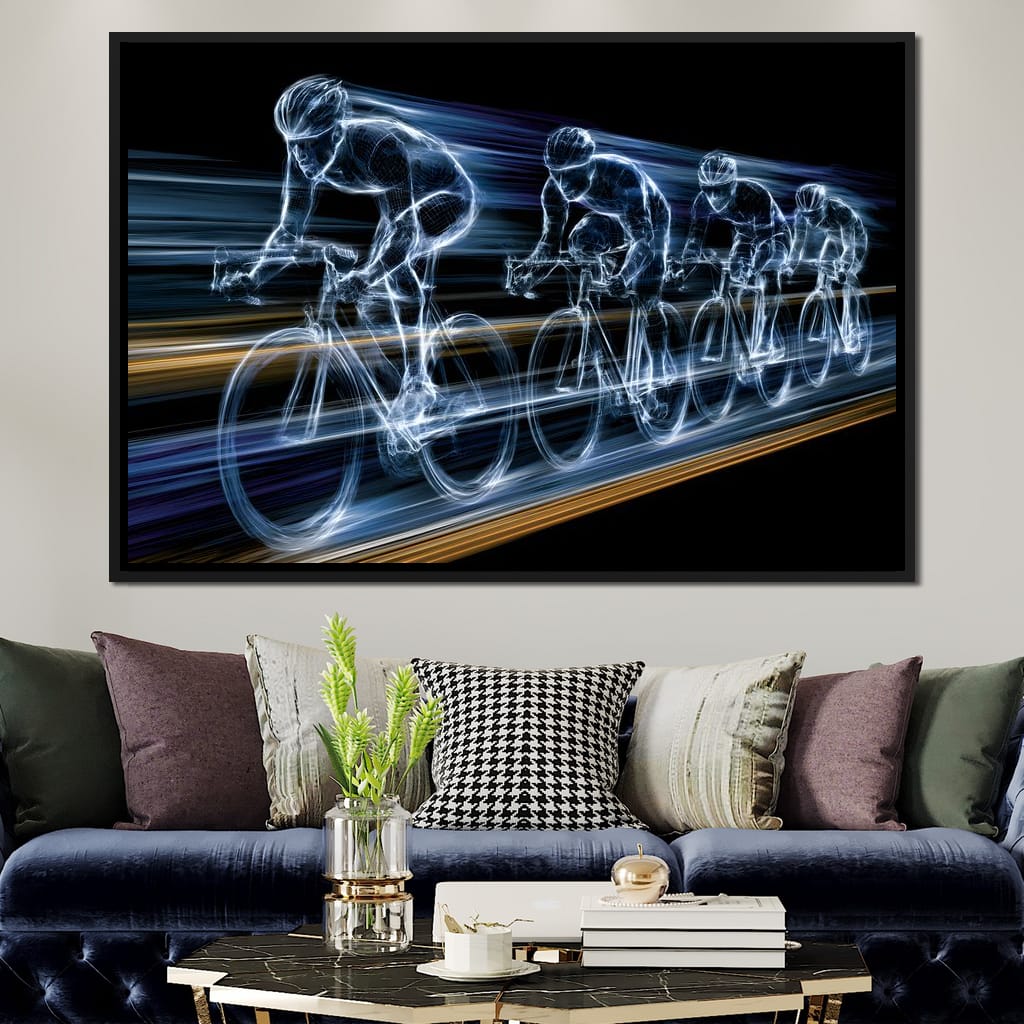 Velocity of the Wireframe Peloton Canvas Wall Art