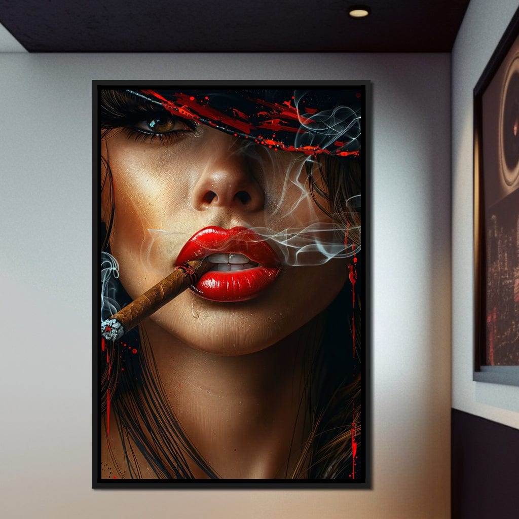 Sultry Smoke and Sable Tresses Canvas Wall Art