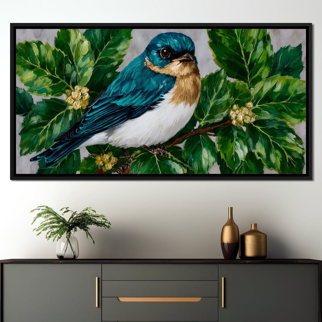 Emerald Wings Nature's Bird Canvas Wall Art