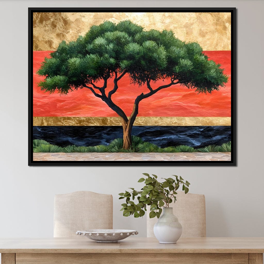 Majestic Dawn Tree Harmony Canvas Wall Art
