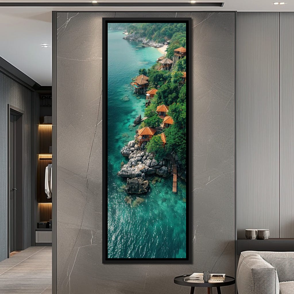Coastal Serenity Bungalows Canvas Wall Art