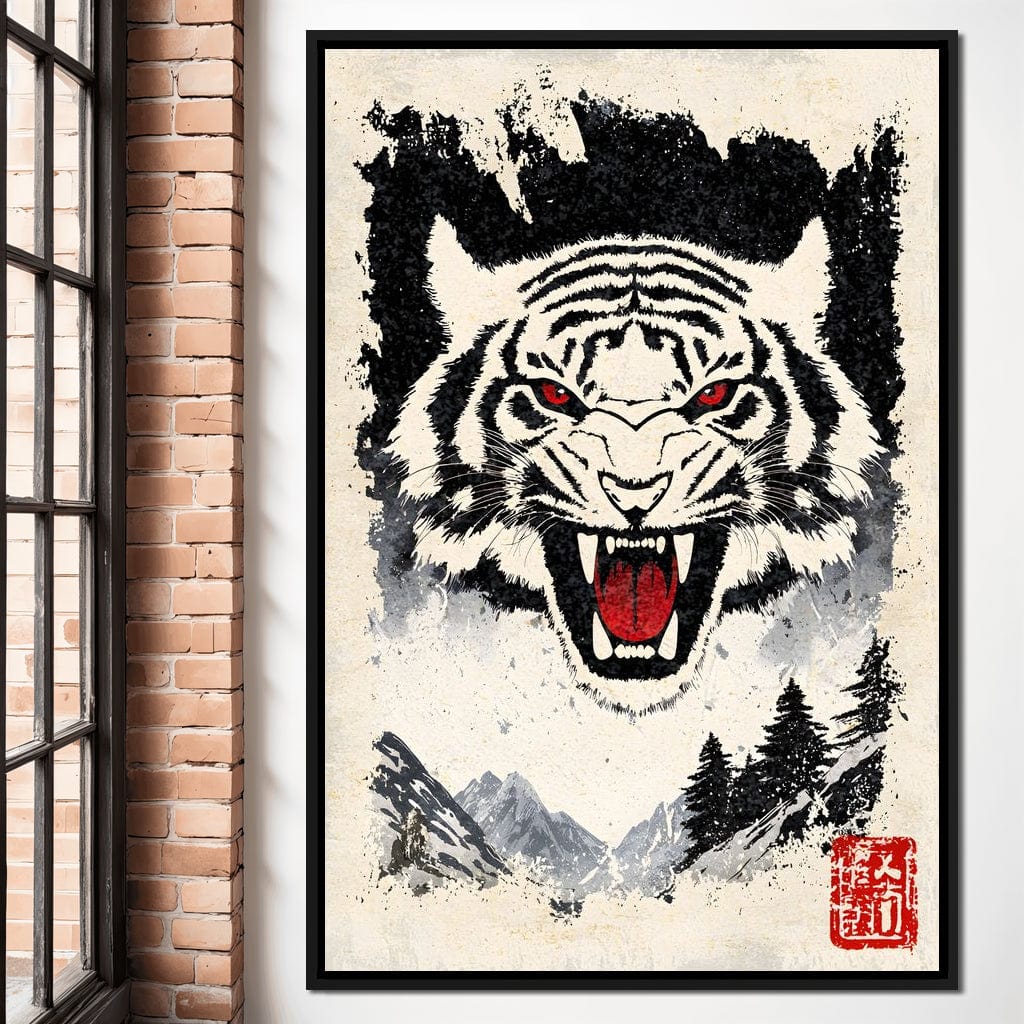 Fierce Jungle Monarch Tiger Roar Canvas Wall Art