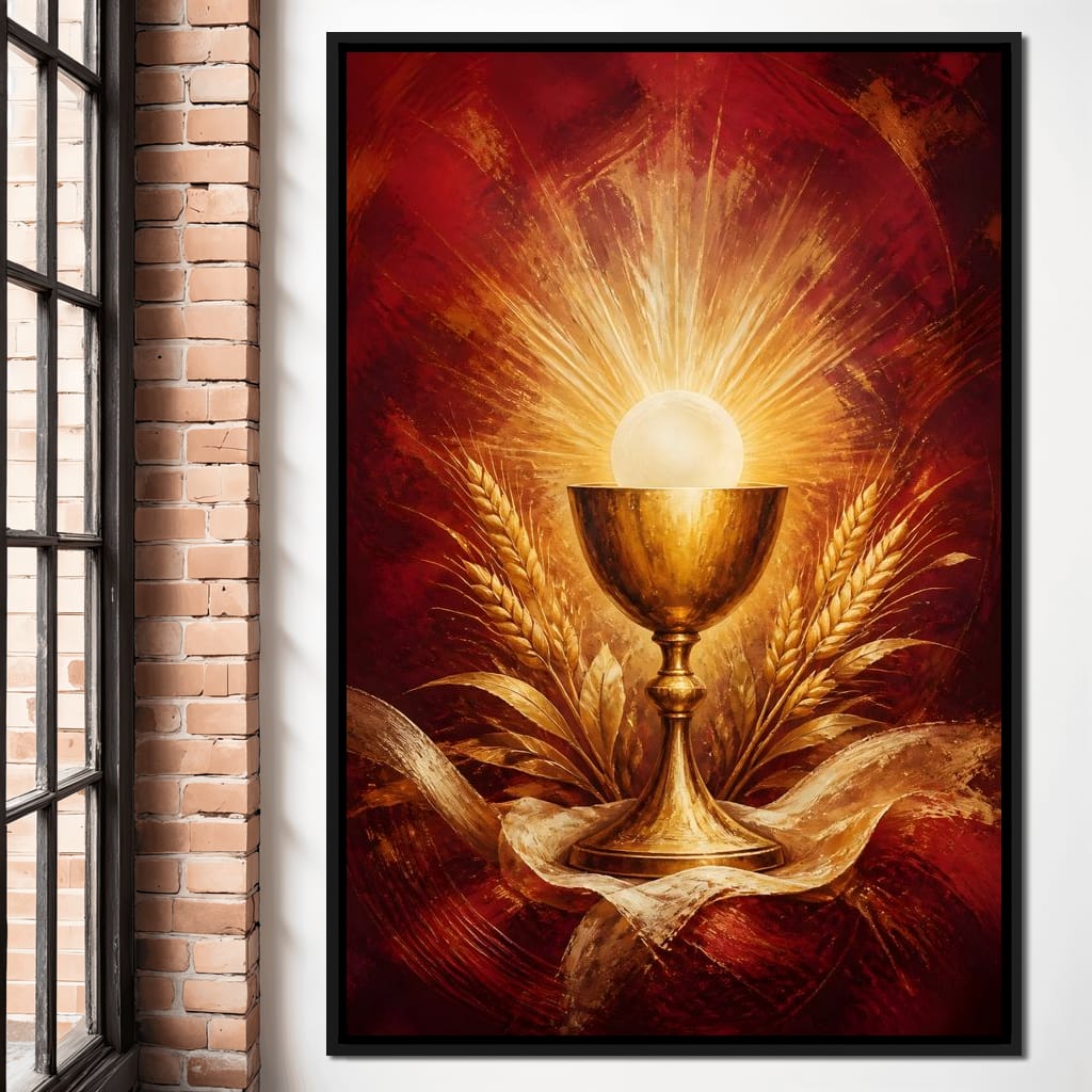 Sacred Grain and Golden Cup Canvas Wall Art