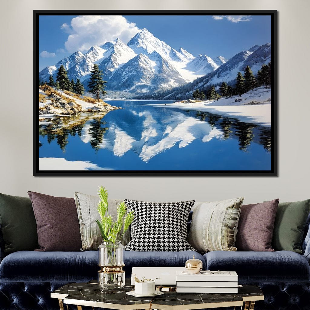Mountain Reflections Tranquil Canvas Wall Art