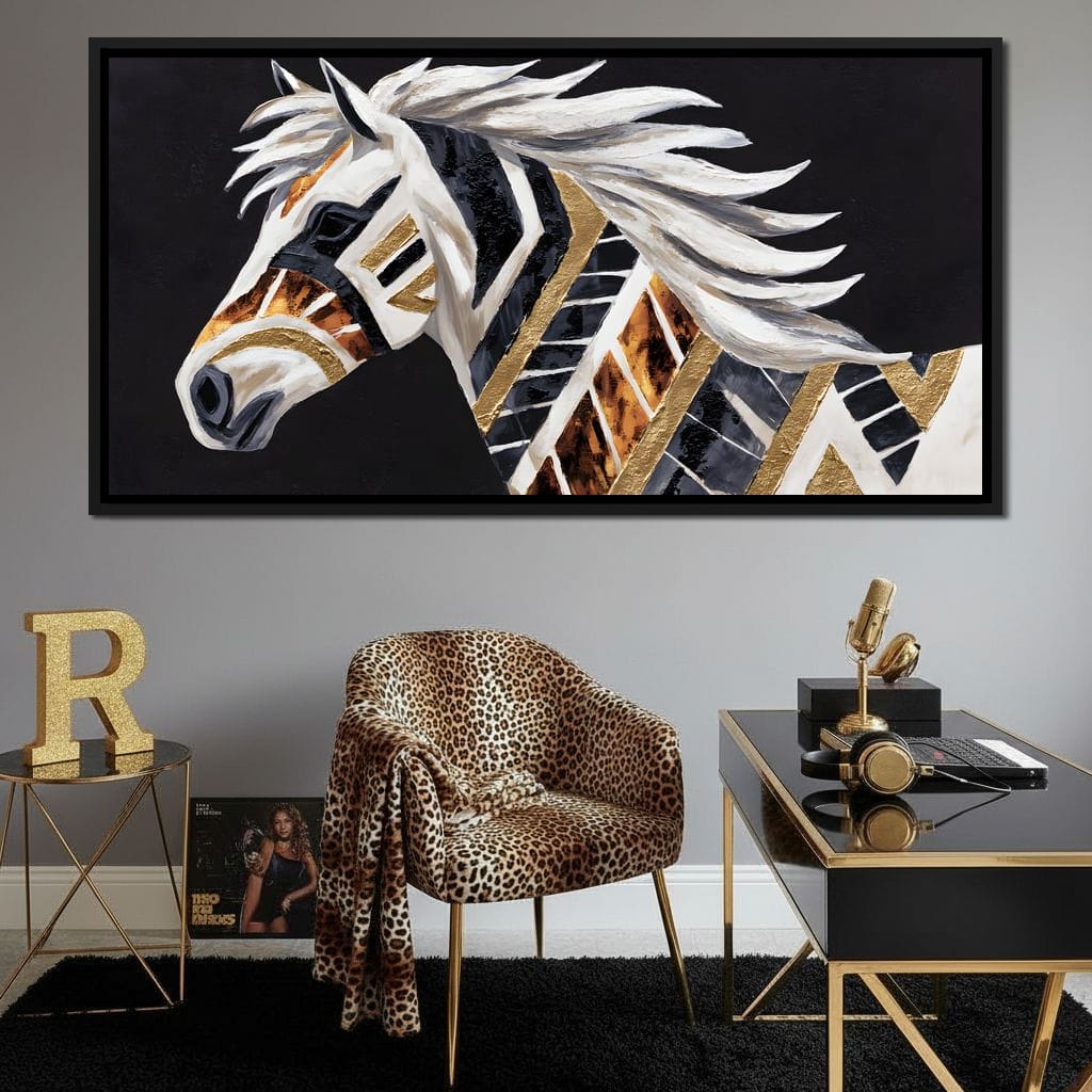 Majestic Mane in Motion Canvas Wall Art