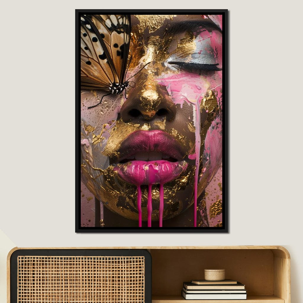 Golden Monarch Radiance Canvas Wall Art