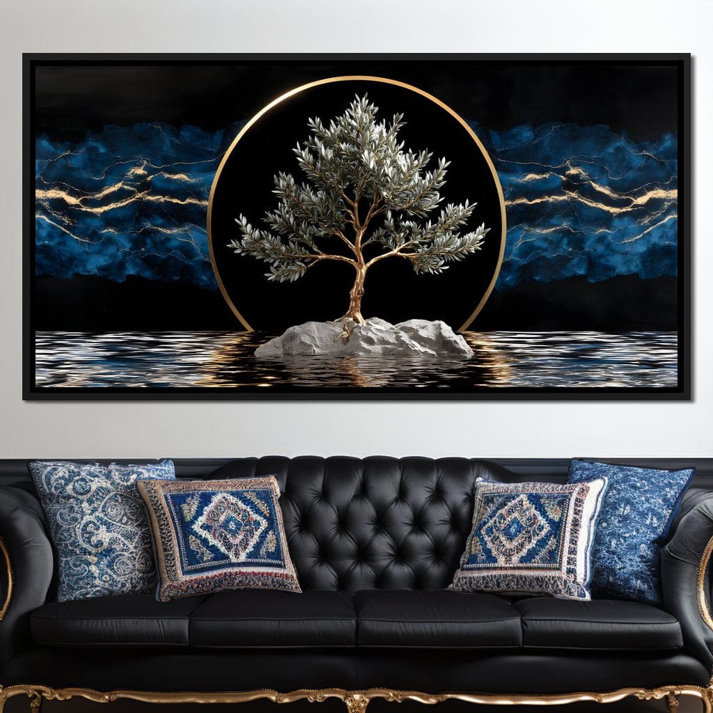 Golden Olive Tree Halo Reflection Canvas Wall Art
