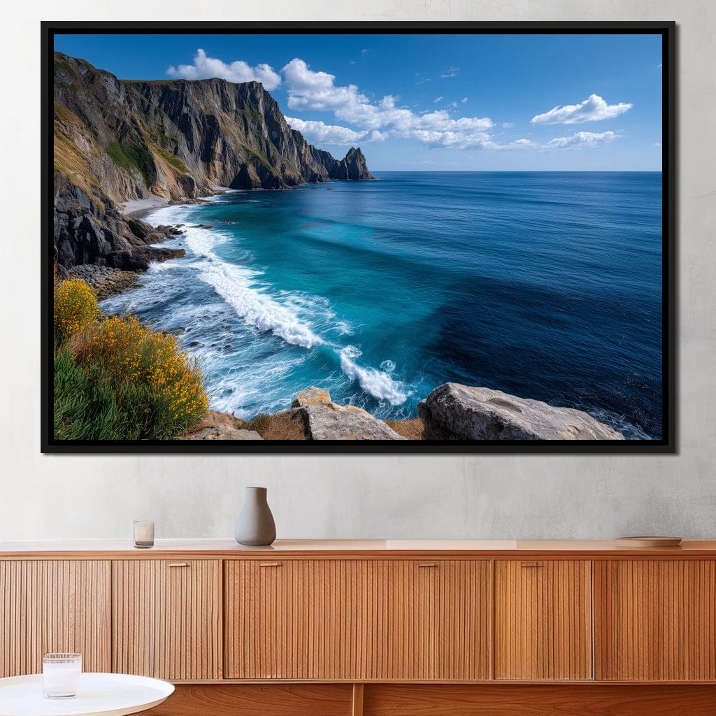 Majestic Coastal Cliffs View Canvas Wall Art