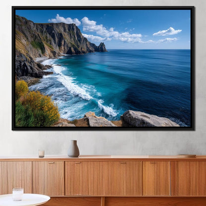 Majestic Coastal Cliffs View Canvas Wall Art