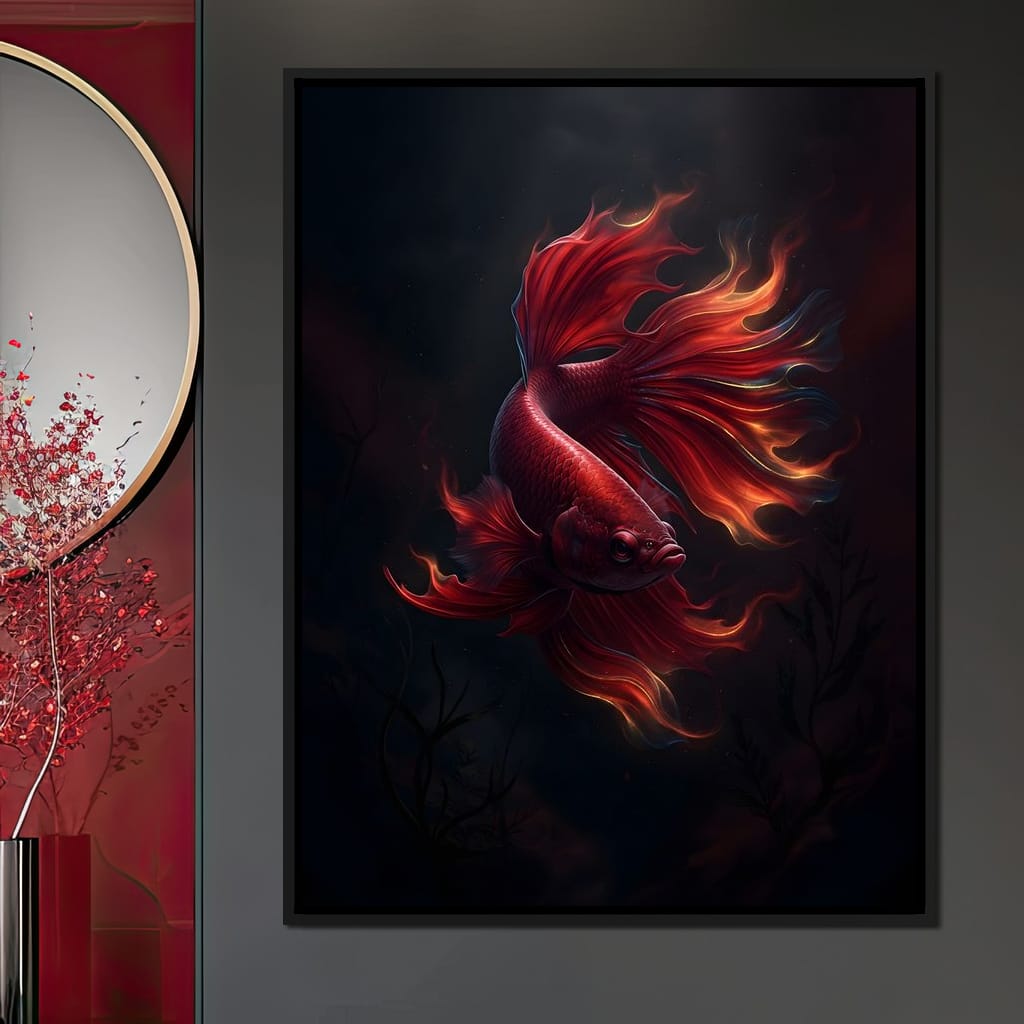 Red Fish Splendor Canvas Wall Art
