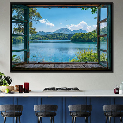 Serene Lakeside Retreat Canvas Wall Art
