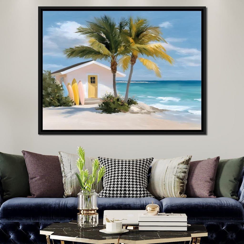 Tropical Breeze Shack Escape Canvas Wall Art