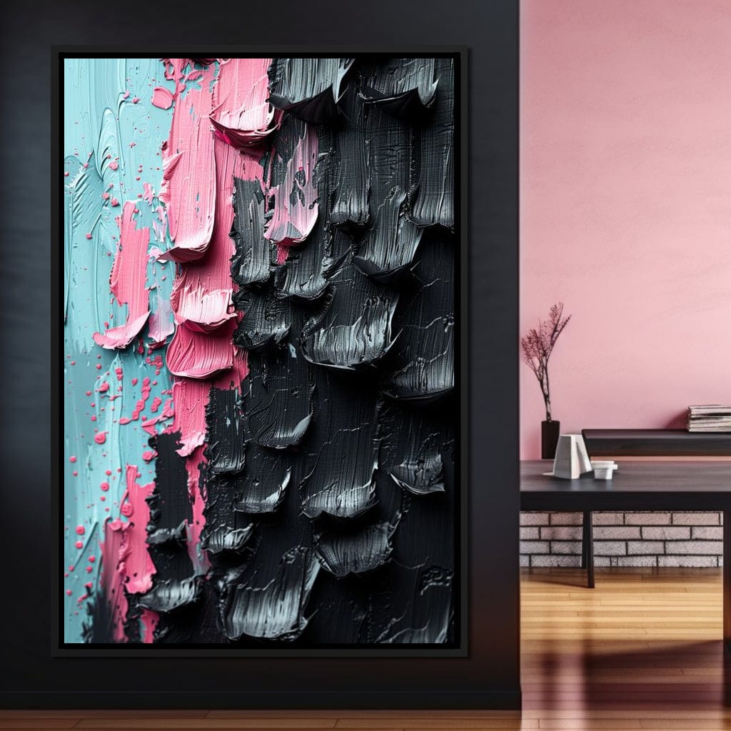 Sable Petals on Aquatic Breeze Canvas Wall Art