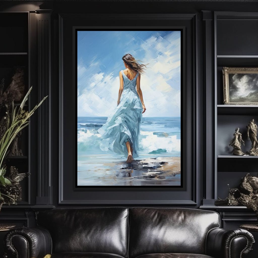 Azure Serenity Stroll Canvas Wall Art