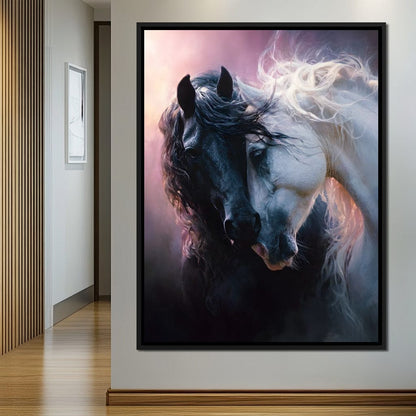 Shadowlight Twin Horses Canvas Wall Art