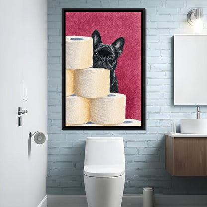 French Bulldog Peekaboo Rolls Canvas Wall Art