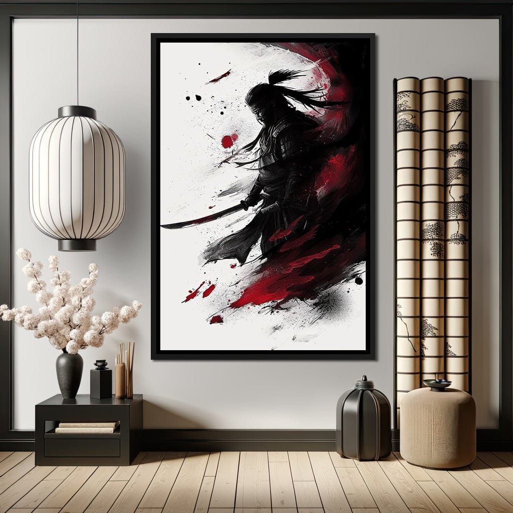Samurai Chaos Canvas Wall Art