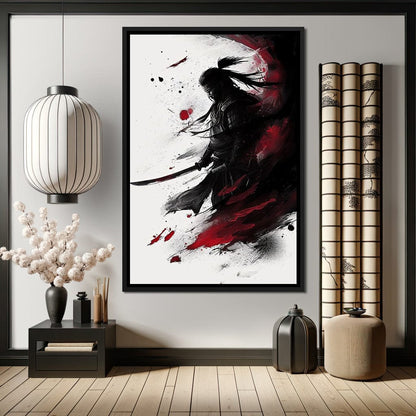 Samurai Chaos Canvas Wall Art