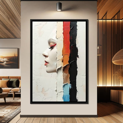 Painted Visage Fragmented Canvas Wall Art