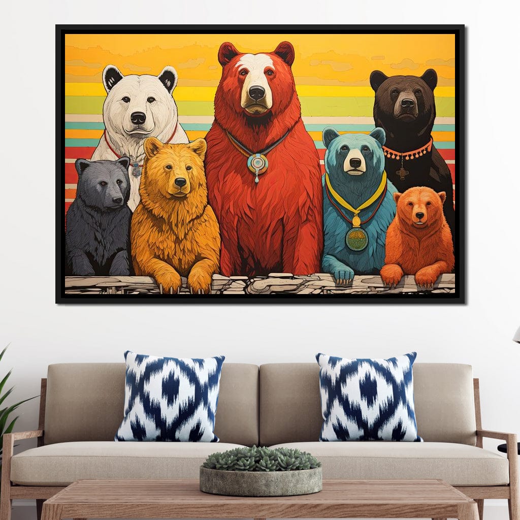 Kaleidoscope of Bears Canvas Wall Art