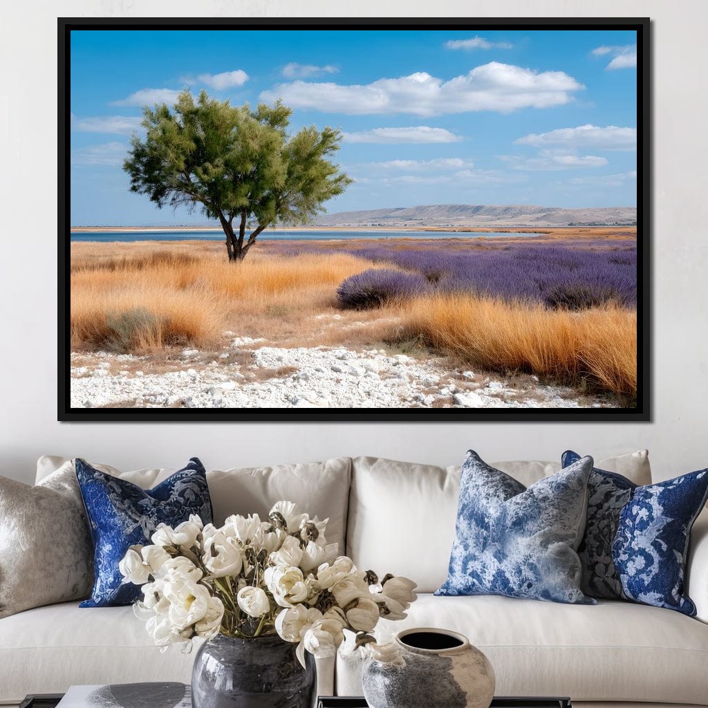 Solitary Tree Salt Marsh Sky Canvas Wall Art