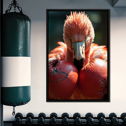 Flamingo Pugilist Canvas Wall Art