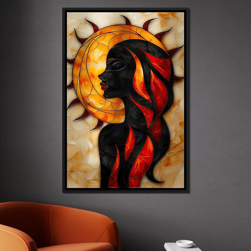 Solar Siren of the Flames Canvas Wall Art