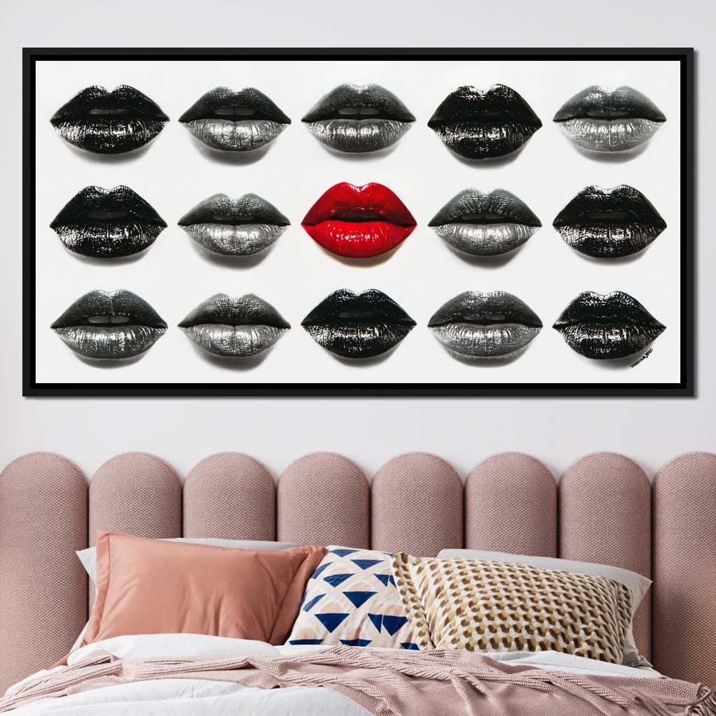 Sensual Lips Bold Defiance Canvas Wall Art