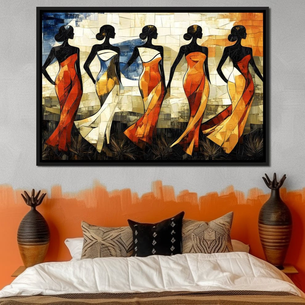 Graceful Dance of Silhouettes Canvas Wall Art