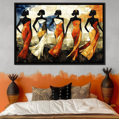 Graceful Dance of Silhouettes Canvas Wall Art