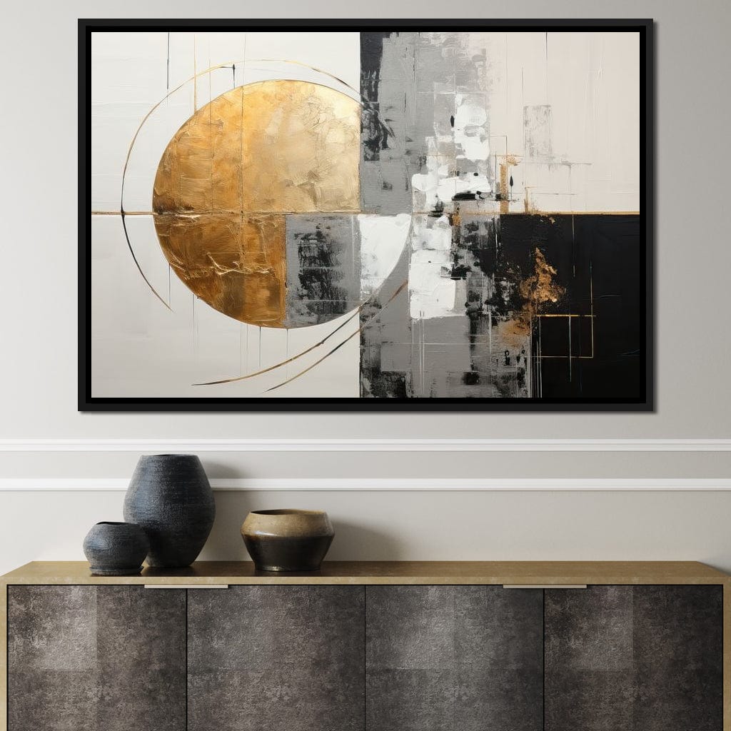 Golden Geometric Serenity Canvas Wall Art