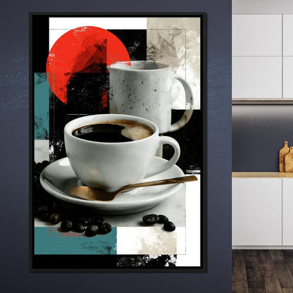 Morning Rituals Within Geometric Forms Canvas Wall Art