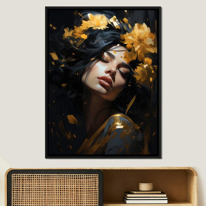 Regal Floral Headpiece Canvas Wall Art