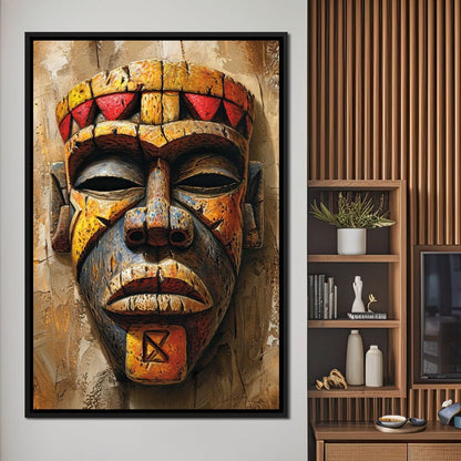 Ancient Tribal Mask Vibrance 2:3 Canvas Wall Art