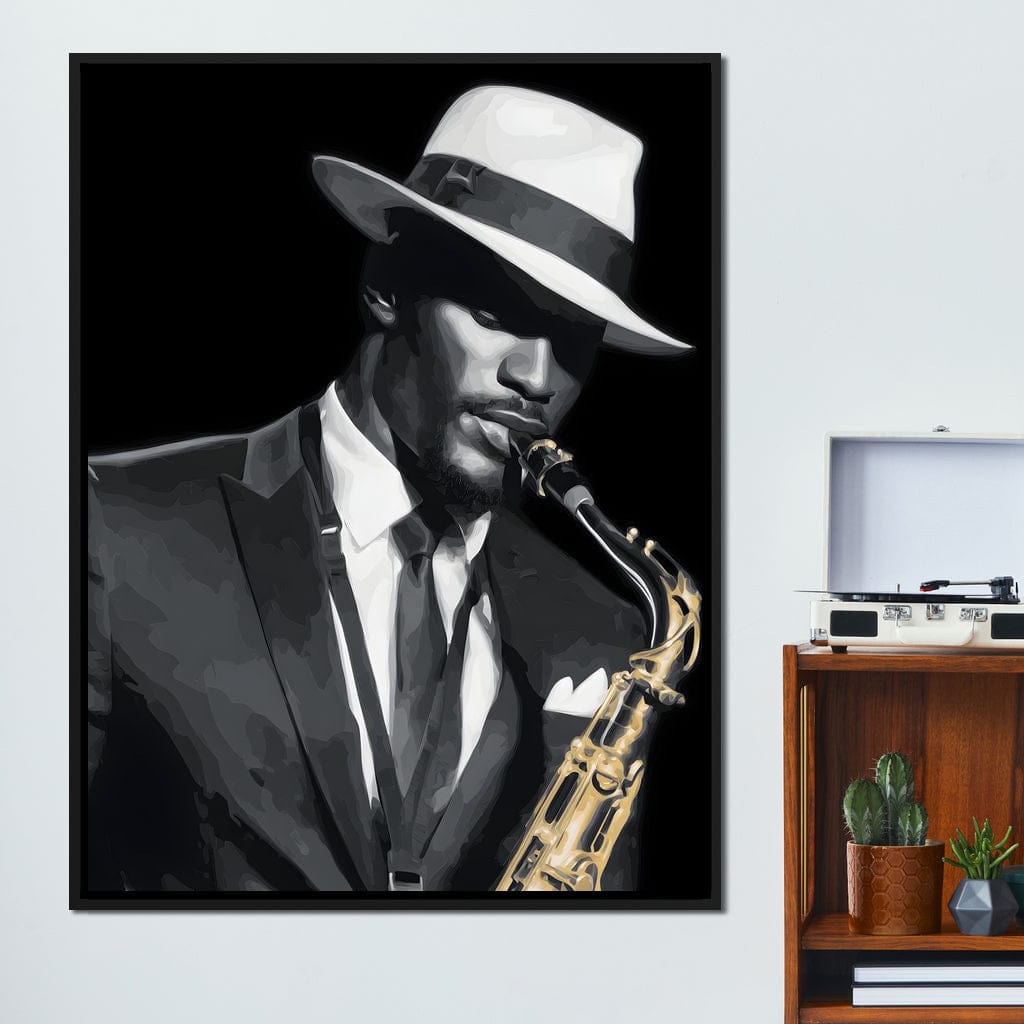 Midnight Jazz Saxophone Groove Canvas Wall Art