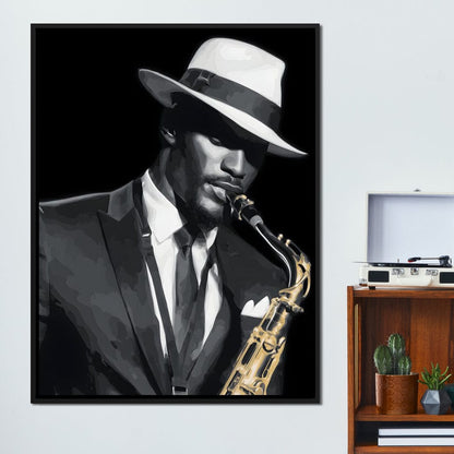 Midnight Jazz Saxophone Groove Canvas Wall Art