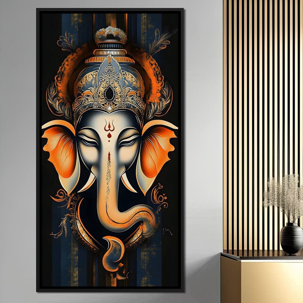 Divine Graceful Ganesha's Blessing Canvas Wall Art