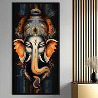 Divine Graceful Ganesha's Blessing Canvas Wall Art