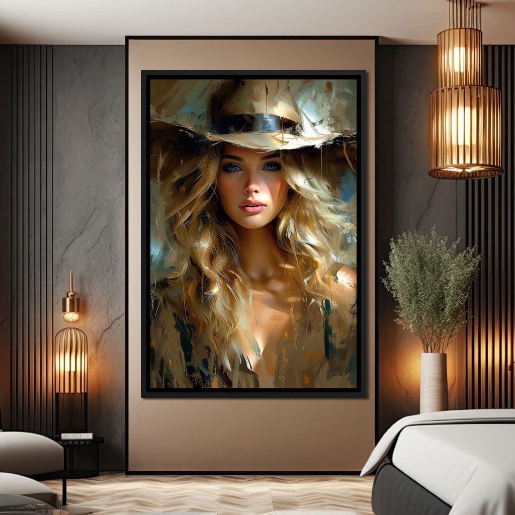 Golden Serenity Portrait Canvas Wall Art