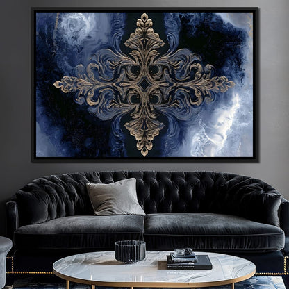 Gilded Blue Reverie Canvas Wall Art