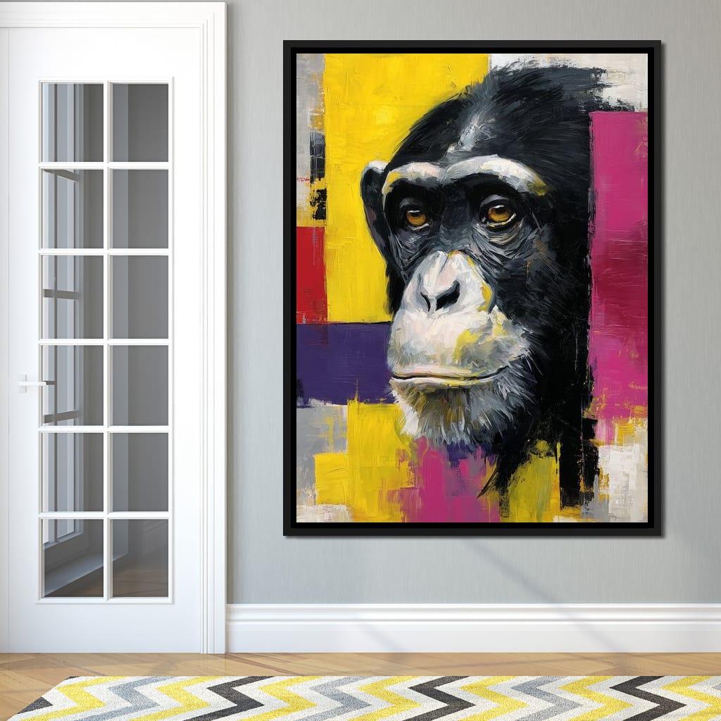 Bold Chimp Portrait Pop Mood Canvas Wall Art