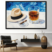 Cigar by the Pool Canvas Wall Art