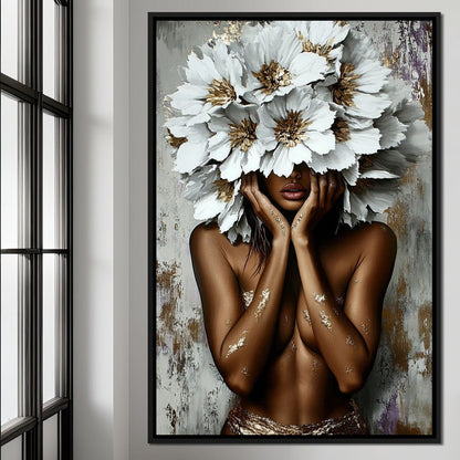 Floral Embrace of Divinity Canvas Wall Art