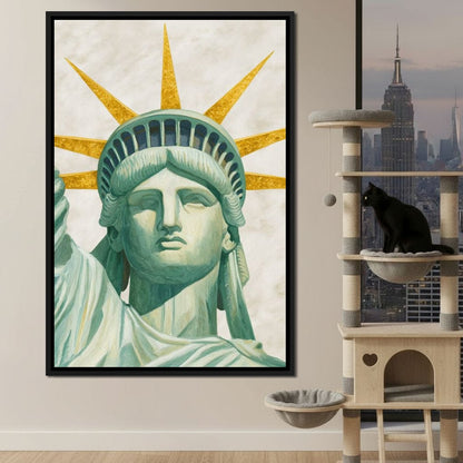 Liberty Crown Golden Rays Canvas Wall Art