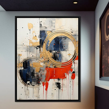 Golden Royal Geometric Harmony 04 Canvas Wall Art