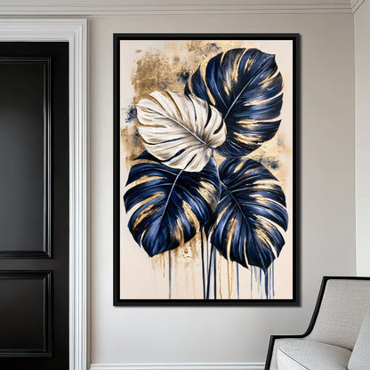 Gilded Foliage Under Midnight Skies Canvas Wall Art