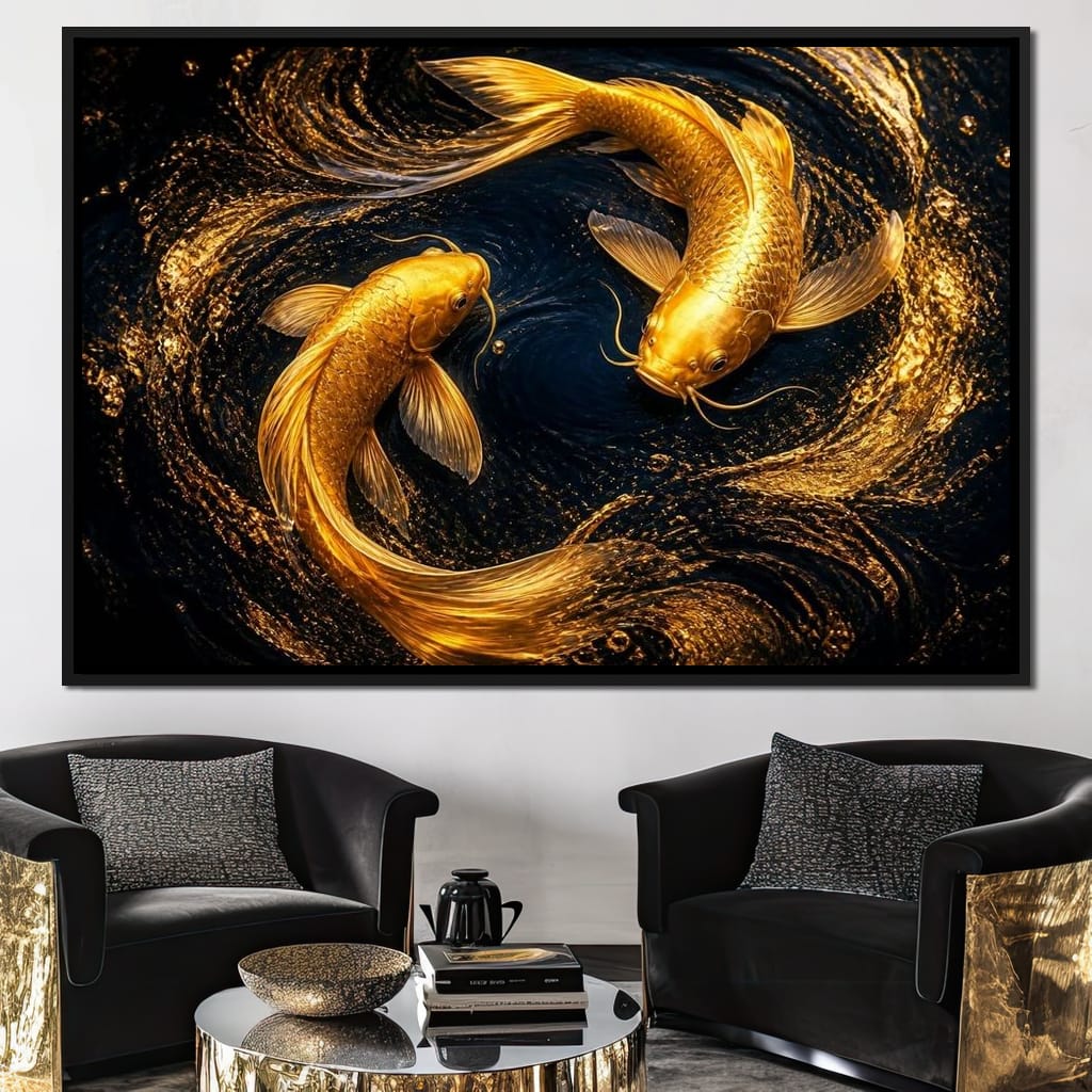 Koi Gold Current Canvas Wall Art