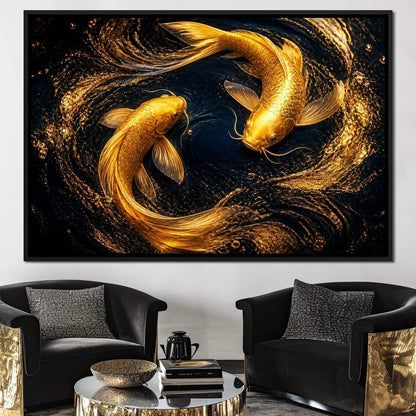 Koi Gold Current Canvas Wall Art
