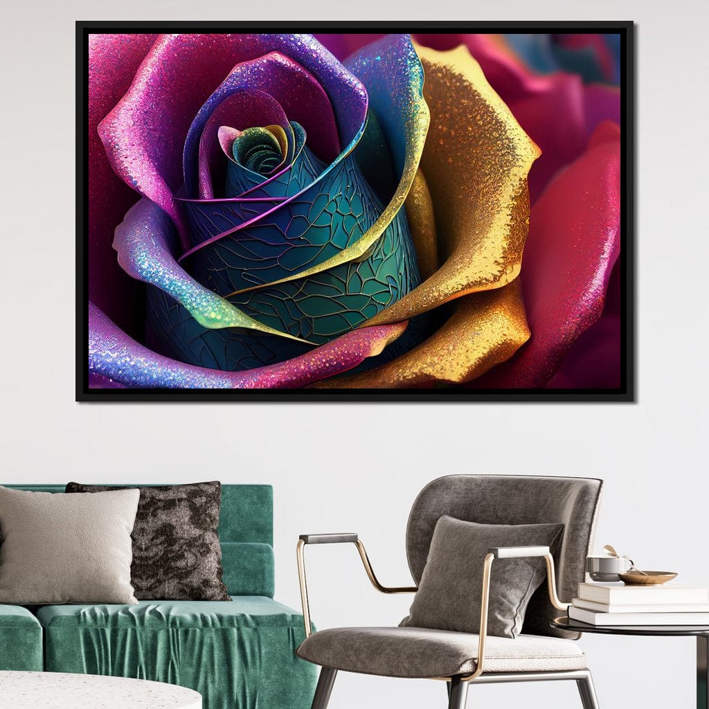 Multicolor Digital Flower Canvas Wall Art
