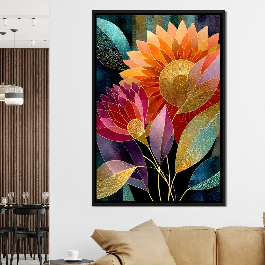 Radiant Blooming Spectrum Canvas Wall Art